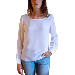 Posh Gear Seidenbluse Damen Bluse Rotondoseta aus 100% Seide weiß XL