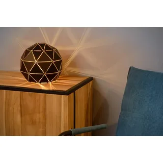 Licht-Erlebnisse Nachttischleuchte Metall Schwarz Nachttisch Schlafzimmer 22 cm klein E27 bis 25 W Modern elegant stilvoll Kugel Tischlampe Wohnzimmer WANOR