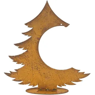 itsisa Gartendeko Tanne Weihnachtsbaum mit Aussparung für Baumschmuck H:30,5 cm im Rost Design - Tannenbaum Winter, Rostfigur für den Garten, Deko Weihnachten, Metalldeko