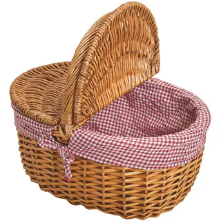 Weide Picknickkorb mit Deckel - Henkelkorb leer