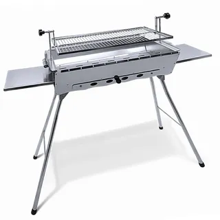 Grillpeter Mangal Edelstahl Astana 2 mm rostfrei Schaschlik Grill Rost verstellbar