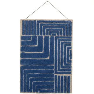 DAHEIM Wanddeko Velva 45 x 64 cm Wolle Blau