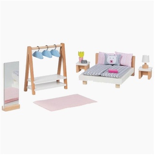 goki Puppenhausmöbel Puppenmöbel Style, Schlafzimmer (18tlg), Das Set besteht aus 18 Teilen beige