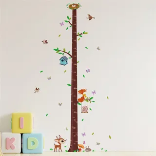 Messlatte für Kinder Wandtattoo, Wandtattoo Wandaufkleber HöHe, Wandtattoo Kinderzimmer, Personalisierte Messlatte Als Wandtattoo, Waldtiere Wandaufkleber für Kinderwachstum (Klein)