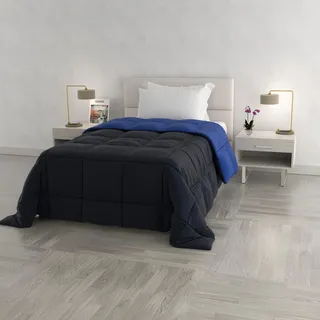 Italian Bed Linen Wintersteppdecke Elegant, Mikrofaser, Dunkelblau/Royal, 170x260cm