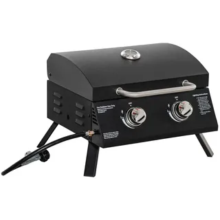 Outsunny Tischgrill Gasgrill Schwarz
