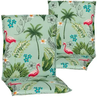 NYVI Polsterauflage Niedriglehner Auflagen Rio 2er Set - Stuhlauflage für Gartenstühle, (2 St), Sitzauflage, Pflegeleicht, Robust, Bequem bunt