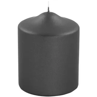 Fink CANDLE Stumpenkerze Metall schwarz Paraffin Größe: H: ca. 10cm, D: ca. 8cm, 123812, 10 x 8 cm