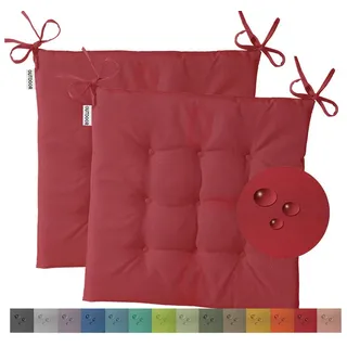 heimtexland Sitzkissen Outdoor Stuhlkissen Garten Stuhlpolster wetterfest, schmutz- und wasserabweisend I UV-beständig I 40 x 40 x 3 cm rot