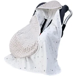 amo nenes Einschlagdecke Babydecke für Babyschale Kinderwagen Kuscheldecke 90 x 90 cm 100% Baumwolle Ganzjahresdecke Universal Baby Decke für Buggy Autositz (Grau)