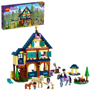 LEGO 41683 Friends Reiterhof im Wald, Pferdestall Spielzeug mit Pferden und Pony Figuren
