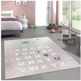 Carpetia Kinderteppich Kinderteppich ABC Alphabet Spielteppich mit Elefant rosa, rechteckig, Höhe: 5 mm rosa rechteckig | 160 cm x 230 cm x 5 mm