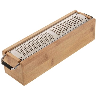 SIDCO Käsereibe Holz Parmesanreibe mit Behälter Küchenreibe Handreibe Edelstahl