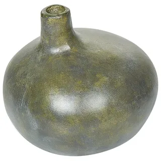 Beliani Dekovase, Grau, Stein, 18 cm, Dekoration, Vasen, Keramikvasen