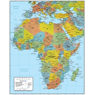 Swiftmaps Afrika Wand Karte geopolitical Edition 18x22 Laminated