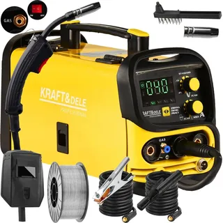 KRAFT&DELE | Inverter Schweißgerät, Multifunktiongerät, Schutzgas, Fülldraht ohne Gas, Elektroden, E-Hand, Digitalanzeige MMA FLUX, IGBT, MIG, ...