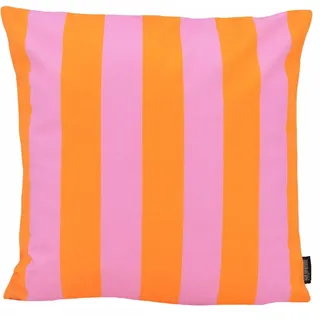 Gek op kussens! Streep Orange/Rosa | Kissenhülle 45x45 cm | Kissenbezug | Kissen | Deko Wohnzimmer | Deko Kissen | Baumwolle/Polyester