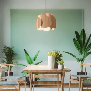 Fabas Luce Pevero 1-flg. 42 cm rund Holz braun
