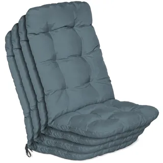 Beautissu Hochlehner Auflage 120 x 50 x 8 cm Taubenblau 4-tlg.