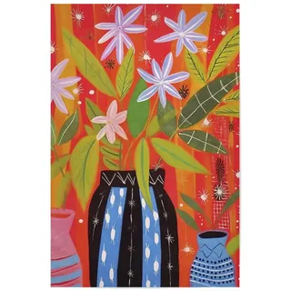 artboxONE Poster 30x20 cm Natur Kahlo Vase Blau hochwertiger Design Kunstdruck - Bild Frida Kahlo abstrakt blau