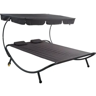LINDER EXCLUSIV Doppel-Sonnenliege 135 x 135 x 155 cm Grau