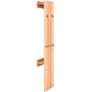 Garderobe MUSTERRING "Sorrent, Garderobenpaneel, Wandregal, massiv Eiche", braun, Massivholz, Garderobenpaneele, mit Ablage & Haken