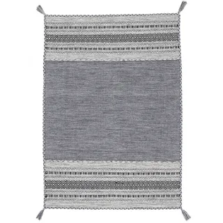 carpetfine Kelim Azizi Wendeteppich 140 x 200 cm Grau