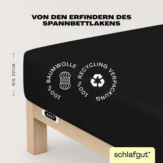 schlafgut Easy Jersey 180 x 200 - 200 x 200 cm off black