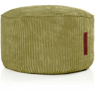 Green Bean Indoor Cord Sitzhocker Pouf Stay 45x25cm mit EPS-Perlen Füllung - kuschelig weich waschbar - die ideale Ergänzung zum Sitzsack für Kinder & Erwachsene - Grün