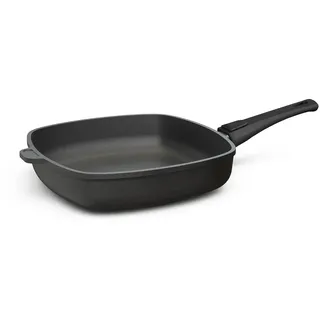 Hoffmann Bratpfanne 28x28 cm Induktion, Antihaft, ohne Deckel, eckig, Aluguss, abnehmbarer Griff, hoher Rand, alle Herdarten, backofenfest, wiederbeschichtbar, spülmaschinenfest - Pfanne