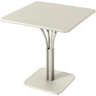 Fermob LUXEMBOURG kleiner Tisch mit massiver Platte Stahl 71x71 cm - Lehmgrau - Stahl/Stahl - 71