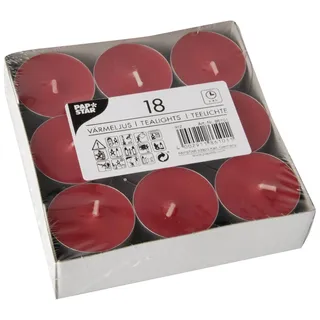 18 Teelichter Ø 39 mm · 15 mm rot