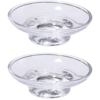 Ersatz-Seifenschale, dickes, klares Glas, Seifenschale, Aufbewahrungsbox, Zubehör, für Dusche, Badezimmer (transparent)