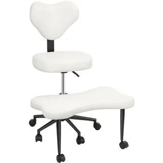 Meditationsstuhl, Schneidersitz Stuhl, Meditationsstuhl Bürostuhl mit Rollen für Mobilität und Lendenwirbelstütze, ideal für das Sitzen im Schneidersitz zu Hause, im Büro oder am Schreibtisch (Beige)