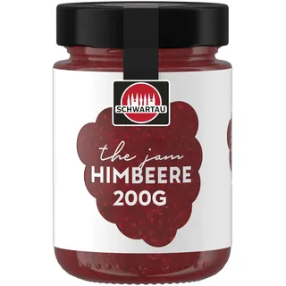 Schwartau The Jam Himbeere | Premium Konfitüre mit 60% Fruchtanteil | Zuckerreduzierter, fruchtiger Frühstücksaufstrich aus besten Himbeeren für Gebäck, Croissants, Desserts und Brunch-Momente | 220 g