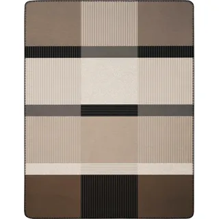Biederlack Origin Check Kuscheldecke 150 x 200 cm Beige/Braun/Grau