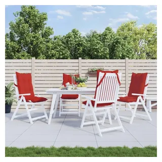 vidaXL Hochlehner Auflage 4 St. 40 x 40 x 5 cm rot