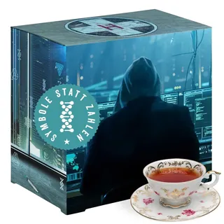 Corasol Escape & Tee Adventskalender: Ein Atemloses Spiel mit 24 Premium Tees & Escape-Rätsel-Krimi für Erwachsene (228 g) - Schwarz