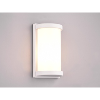 meineWunschleuchte LED Außen-Wandleuchte, LED wechselbar, Warmweiß, Fassadenlampe für Haus-wand beleuchten, Terrassenleuchte Weiß, H: 26cm weiß