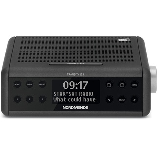 Nordmende Transita 115 – Digital-Radiowecker (DAB+/UKW Uhrenradio mit doppeltem Alarm, Sleep Timer, Snooze-Funktion, dimmbares OLED-Display mit Uhrzeit- und Infoanzeige, 3 Watt) anthrazit