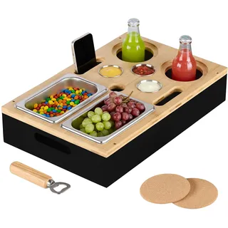 Relaxdays Couchbar 2-tlg. Schwarz/Natur