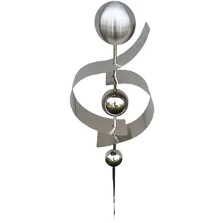 Jürgen Bocker Garten-Ambiente Gartenstecker Skulptur Jupiter 100 cm aus Edelstahl matt gebürstet mit obere Kugel Edelstahl matt gebürstet