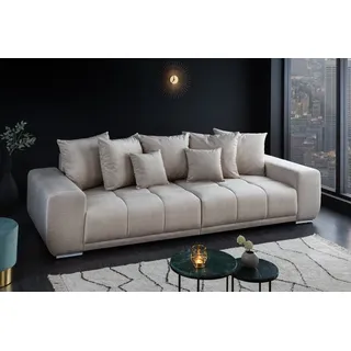 riess-ambiente Big-Sofa ELEGANCIA 285cm champagner/beige - Vogue Velours Samt, Federkern, FSC, Einzelartikel 1 Teile, XXL Couch mit Rundumbezug & inkl. Kissen - ideal für Wohn- & TV-Zimmer beige