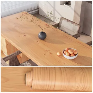 VEELIKE Klebefolie Holzoptik Beige Holztapete Gelb Holzfolie Selbstklebend Folie Ornamente Möbelfolie Holz Tapeten Schlafzimmer Schrank Dekorfolie Wandtapete Badezimmer Wasserfest Küchen 40cm×300cm