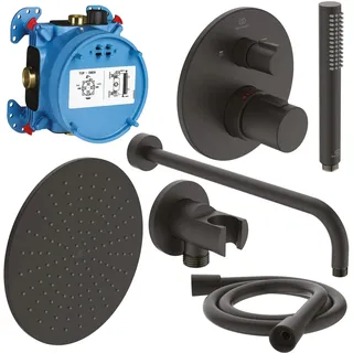 Ideal Standard Ceratherm T100 Armaturen-Bundle Unterputz Schwarz (Silk Black)