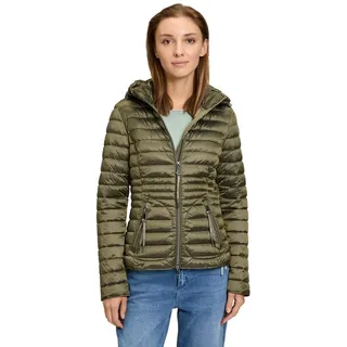 Cartoon Damen Steppjacke mit Abnehmbarer Kapuze Olive Night,40 - 40