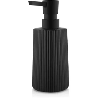 HMJIA Seifenspender Glas Schwarz Matt Spülmittelspender Seifenspender Küche mit Pumpspender für Arbeitsplatten für Badezimmer und Küchenspülen (1, Schwarz)
