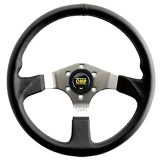 Omp OMPOD/2019/LN Asso Lenkradspeichen-Wohnung mit 3 Steel Black Leather Diam 350 mm Handgriff Oval 34 x 27 mm