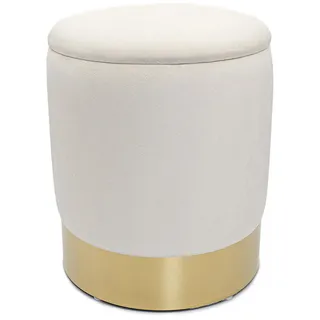 Amagohome Sitzhocker Samthocker Ø 31 H 38 cm Velour Hocker mit Stauraum u. Deckel - Deko Ho