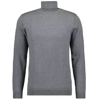 Rundhalspullover RAGMAN, Herren, Gr. 56, grau (mittelgrau), Strick, 95% Baumwolle 5% Kaschmir, hoch geschlossener Ausschnitt, Pullover Rundhalspullover